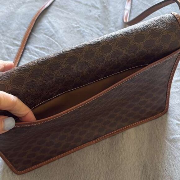 Celine Macadam Brown Crossbody Bag Authentic - Picture 3 of 6